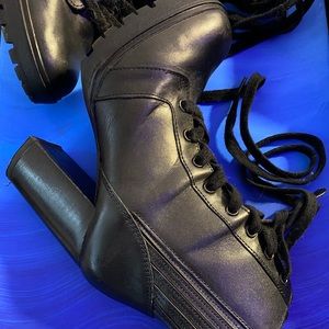 Faux leather booties